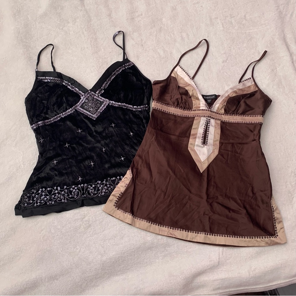 Bebe Small Tank Top Bundle - Velvet (Black) and Satin (Brown)